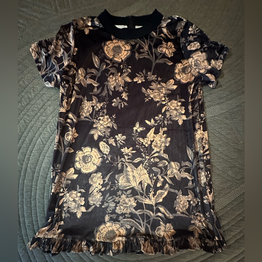 Velvet Floral Mini Dress